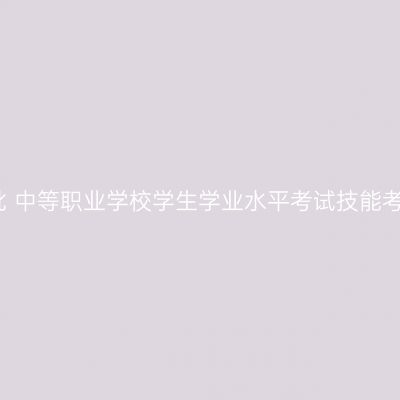 省教育厅关于做好首批 中等职业学校学生学业水平考试技能考点标准化建设的通知